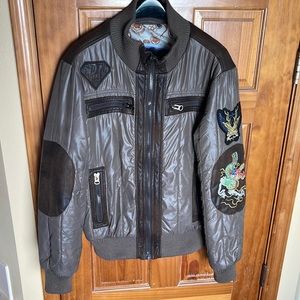 ‘90s Pepe Jeans Dragon Embroidered Bomber Jacket w/ David Bowie Lining!!